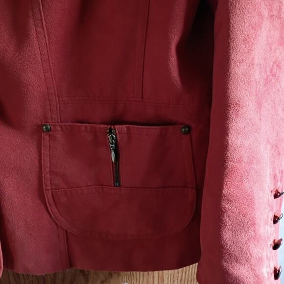 TanJay Y2K Rust Red Tailored Blzr Career Corporatecore Power Dressing Sz Large - Picture 3 of 10